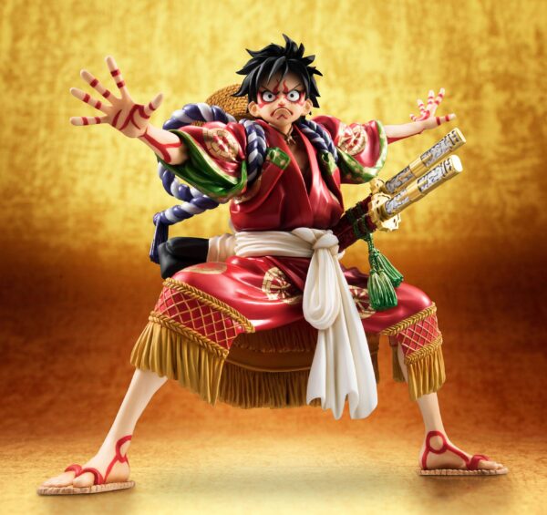 Descubre el apasionante mundo de One Piece Figura Excellent Model P.O.P. Monkey D. Luffy Kabuki Edition 21 cm.