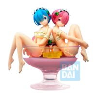 Descubre el apasionante mundo de Figura Re Zero Starting Life in Another World Rem y Ram Pudding 12 cm.