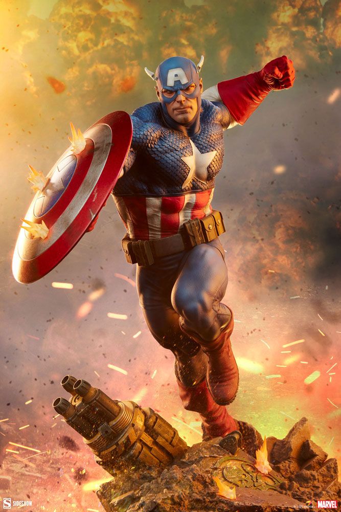 Descubre el apasionante mundo de Estatua Premium Format Captain America.