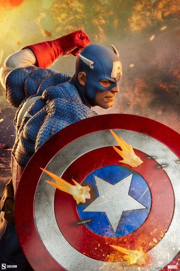 Descubre el apasionante mundo de Estatua Premium Format Captain America.