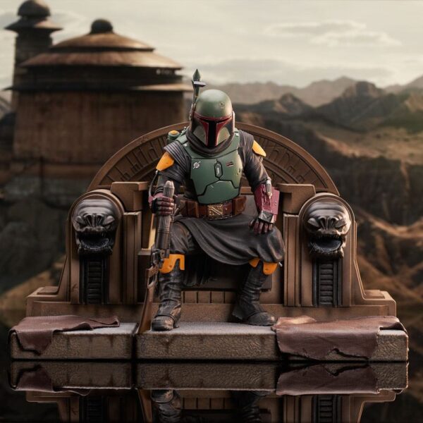 Descubre el apasionante mundo de Estatua Boba Fett on Throne.