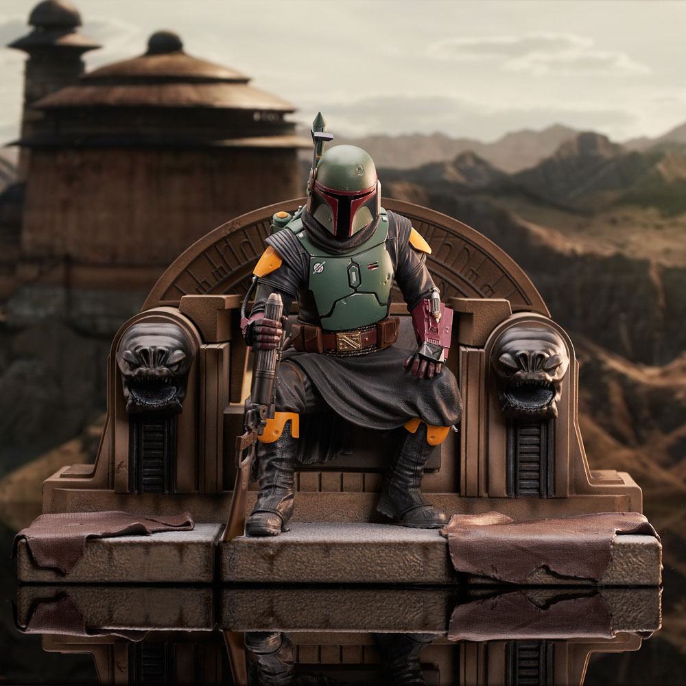 Descubre el apasionante mundo de Estatua Boba Fett on Throne.