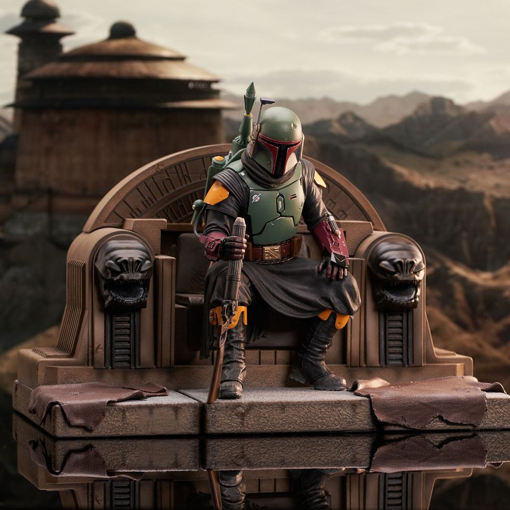 Descubre el apasionante mundo de Estatua Boba Fett on Throne.