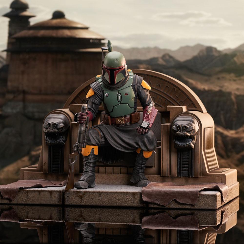 Descubre el apasionante mundo de Estatua Boba Fett on Throne.