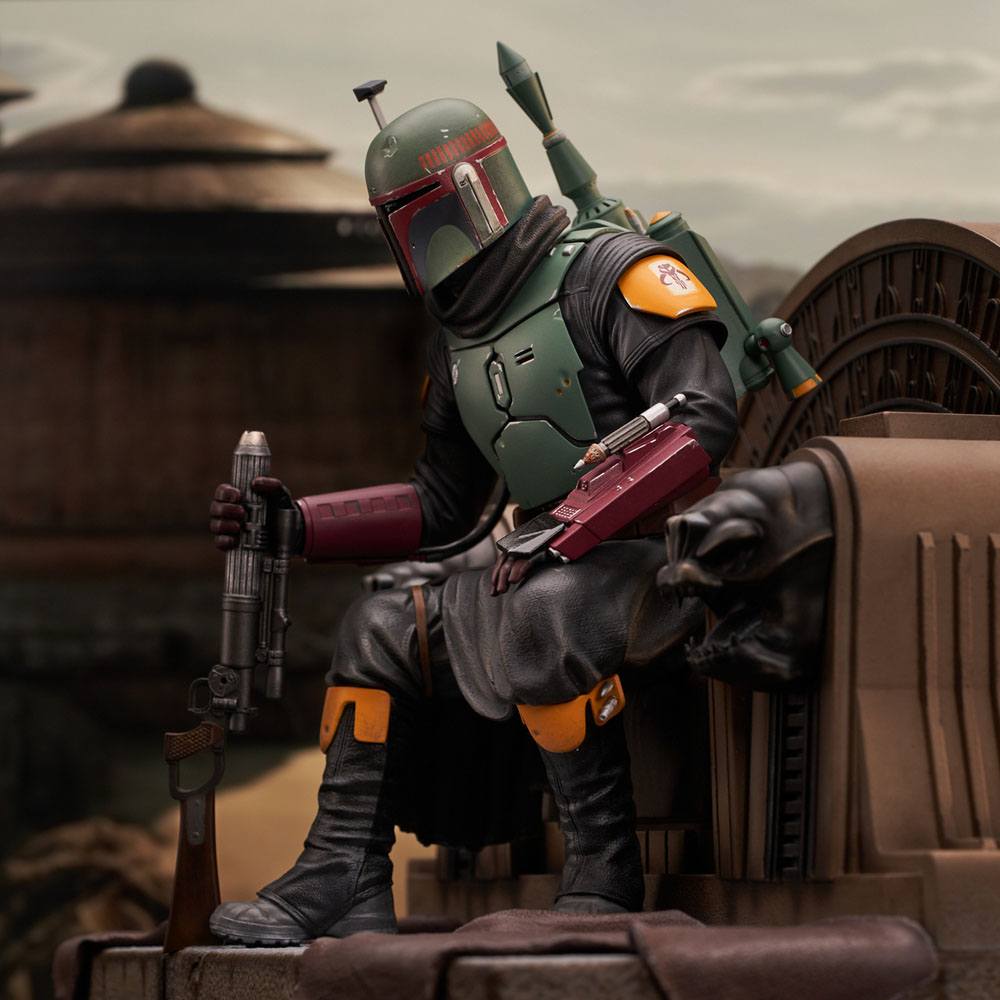 Descubre el apasionante mundo de Estatua Boba Fett on Throne.