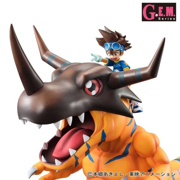 Descubre el apasionante mundo de Estatua Digimon Greymon y Taichi.