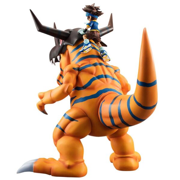 Descubre el apasionante mundo de Estatua Digimon Greymon y Taichi.