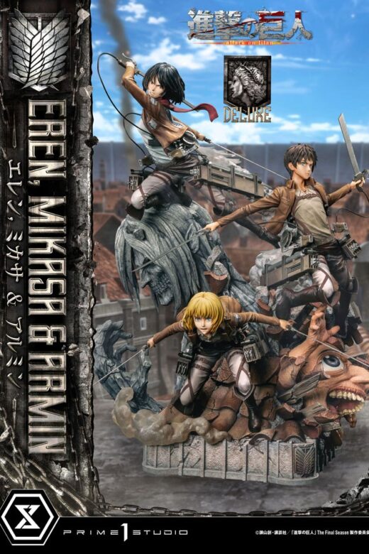 Estatua Eren Mikasa y Armin Deluxe