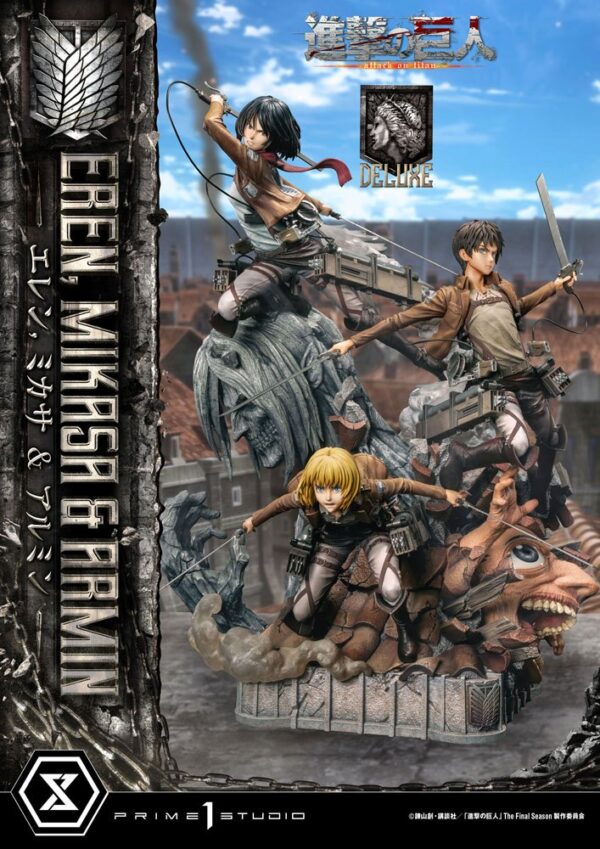Descubre el apasionante mundo de Estatua Eren Mikasa y Armin Deluxe.
