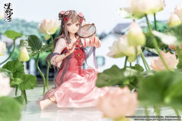Descubre el apasionante mundo de Estatua Lotus Reflection Hanfu Girls.