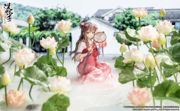 Descubre el apasionante mundo de Estatua Lotus Reflection Hanfu Girls.