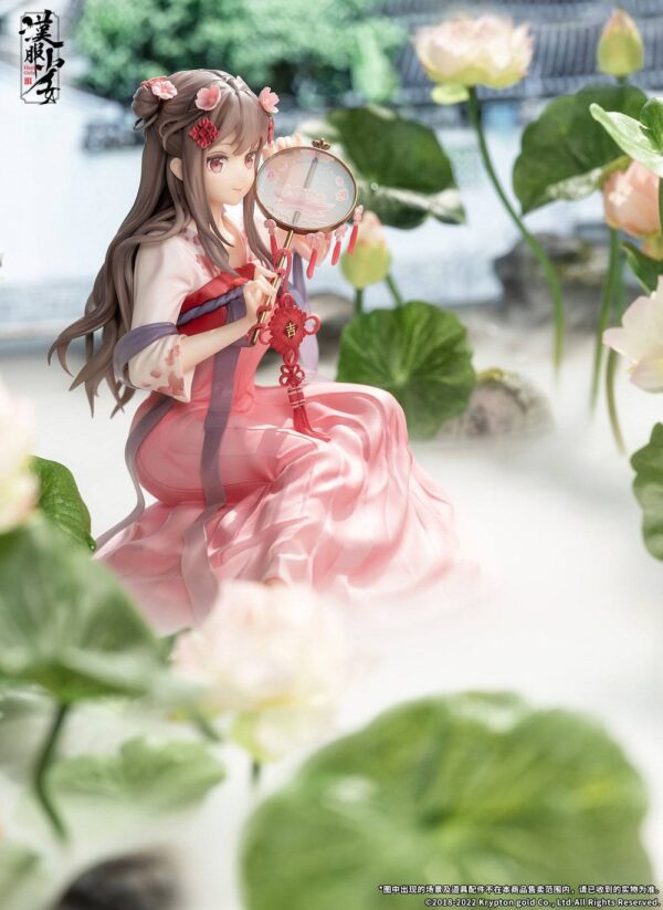 Descubre el apasionante mundo de Estatua Lotus Reflection Hanfu Girls.