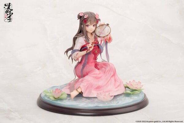 Descubre el apasionante mundo de Estatua Lotus Reflection Hanfu Girls.