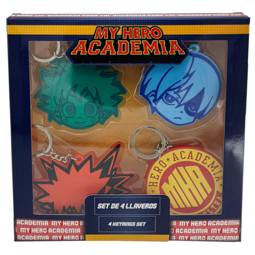 Descubre el apasionante mundo de Llaveros My Hero Academia Blister 4 unidades.