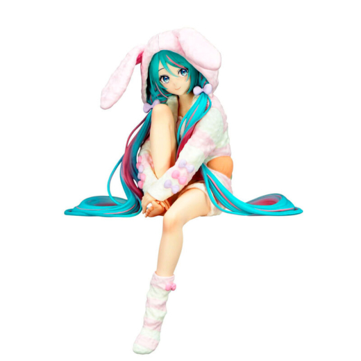 Descubre el apasionante mundo de Figura Hatsune Miku Pijama con Orejas de Conejo 14cm.