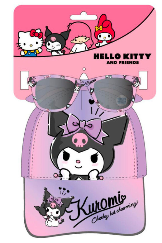 Descubre el apasionante mundo de Set gorra y gafas de sol Kuromi Hello Kitty.