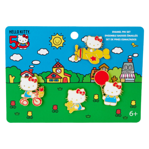 Descubre el apasionante mundo de Set de Pines 50 Aniversario Hello Kitty Loungefly.
