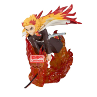 Descubre el apasionante mundo de Figura Kyojuro Rengoku Vibration Stars Demon Slayer 14cm.