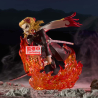 Descubre el apasionante mundo de Figura Kyojuro Rengoku Vibration Stars Demon Slayer 14cm.