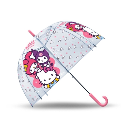 Descubre el apasionante mundo de Paraguas manual Hello Kitty y Amigos 46cm.