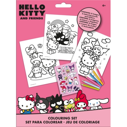 Descubre el apasionante mundo de Set para Colorear Pegatinas de Hello Kitty y Amigos.