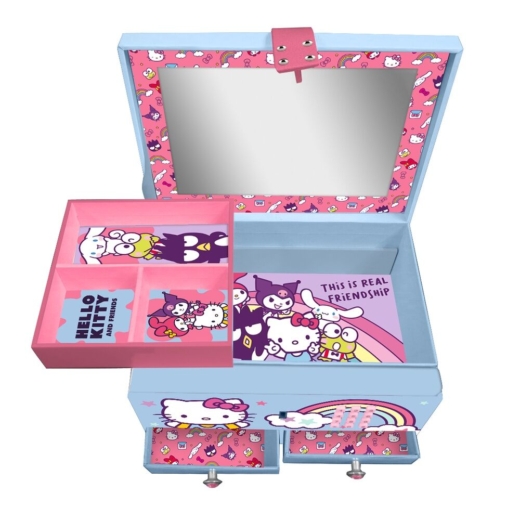 Descubre el apasionante mundo de Joyero musical secreto Hello Kitty y Amigos.