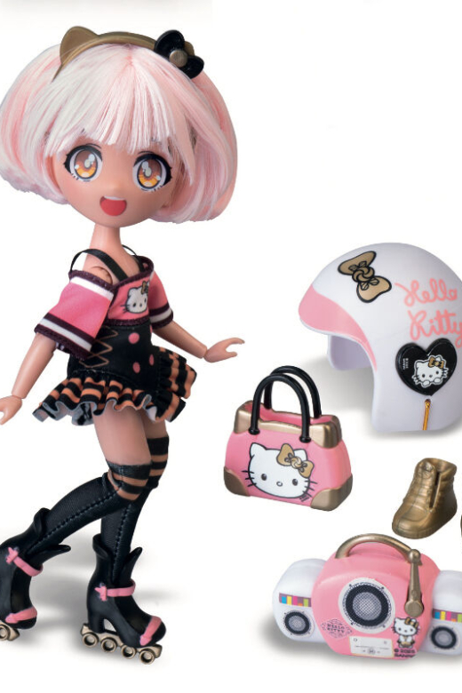 Descubre el apasionante mundo de Muñeca Manga Golden Diva Roller Hello Kitty.